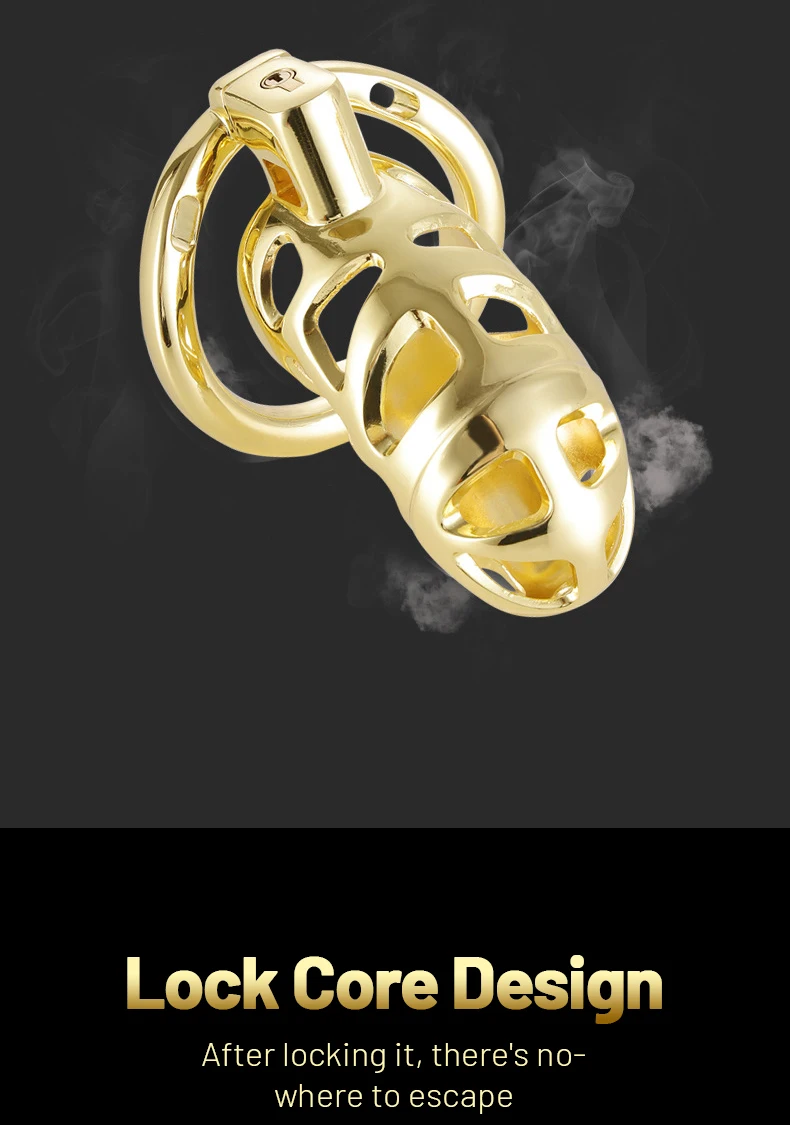 Cinto de Castidade Gaiola Dourada Luxury Gold Chastity Cage