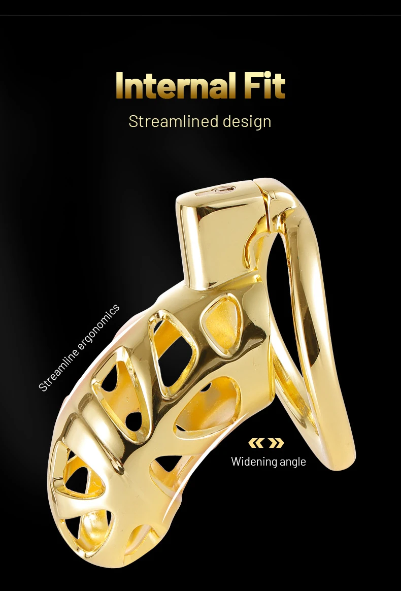 Cinto de Castidade Gaiola Dourada Luxury Gold Chastity Cage