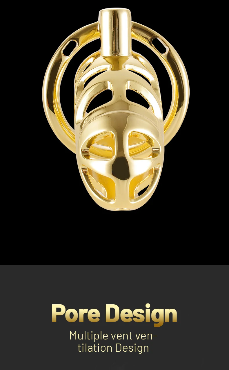 Cinto de Castidade Gaiola Dourada Luxury Gold Chastity Cage