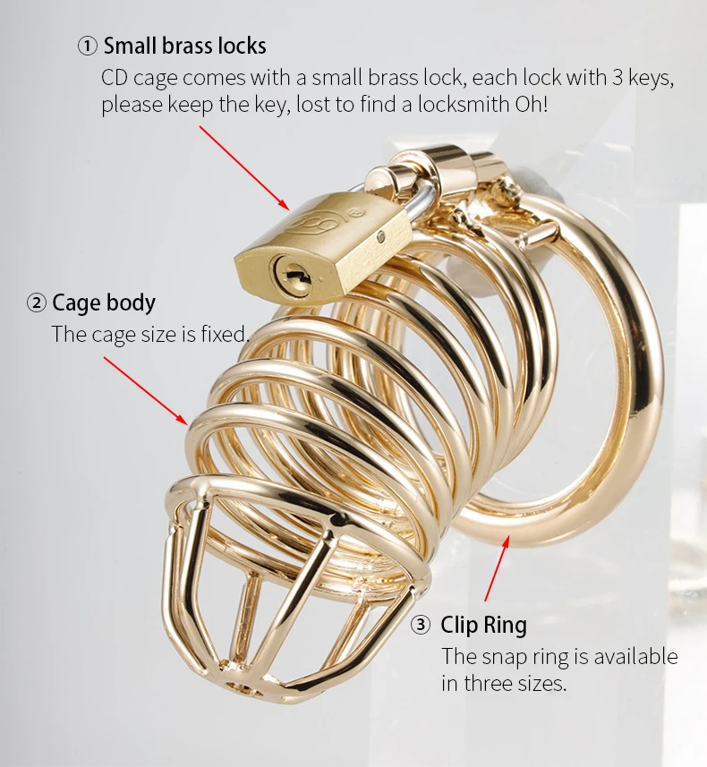 Metal Gold Man Chastity Cage Stainless Steel Penis Restriction Anti-Cheating Urethra Lock Abstainer Adult SM Props Sextoy