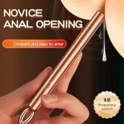 Mini vibrador anal bullet dourado em forma de vareta fina