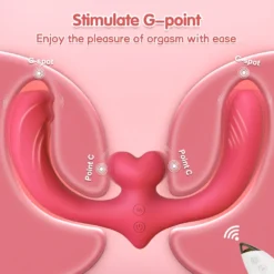 Vibrador duplo G-spot double-ended rosa com pontos de estímulo
