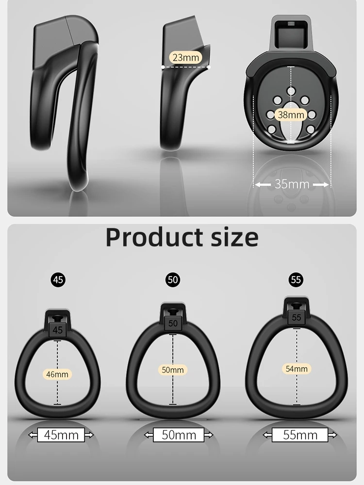 Jeusn Male Chastity Cage Sex Toys Sissy Femboy Super Mini flat Chastity Cock Cage Penis Rings Male With 3 Size Men'S Adult Goods