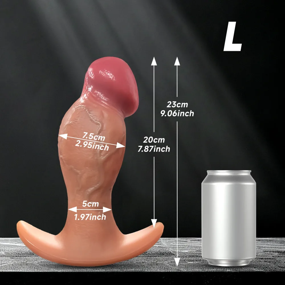 Medidas do plug anal gigante realista tamanho L: 23 cm de altura e 7,5 cm de largura