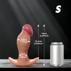 Medidas do plug anal gigante realista tamanho S: 14 cm de altura e 4,5 cm de largura