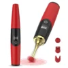 Caneta vibratoria clitoris vermelha com display LCD e tres cabecas de silicone intercambiaveis