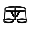 Tanga masculina preta em fitas elásticas com cock ring branco e duas cintas de perna