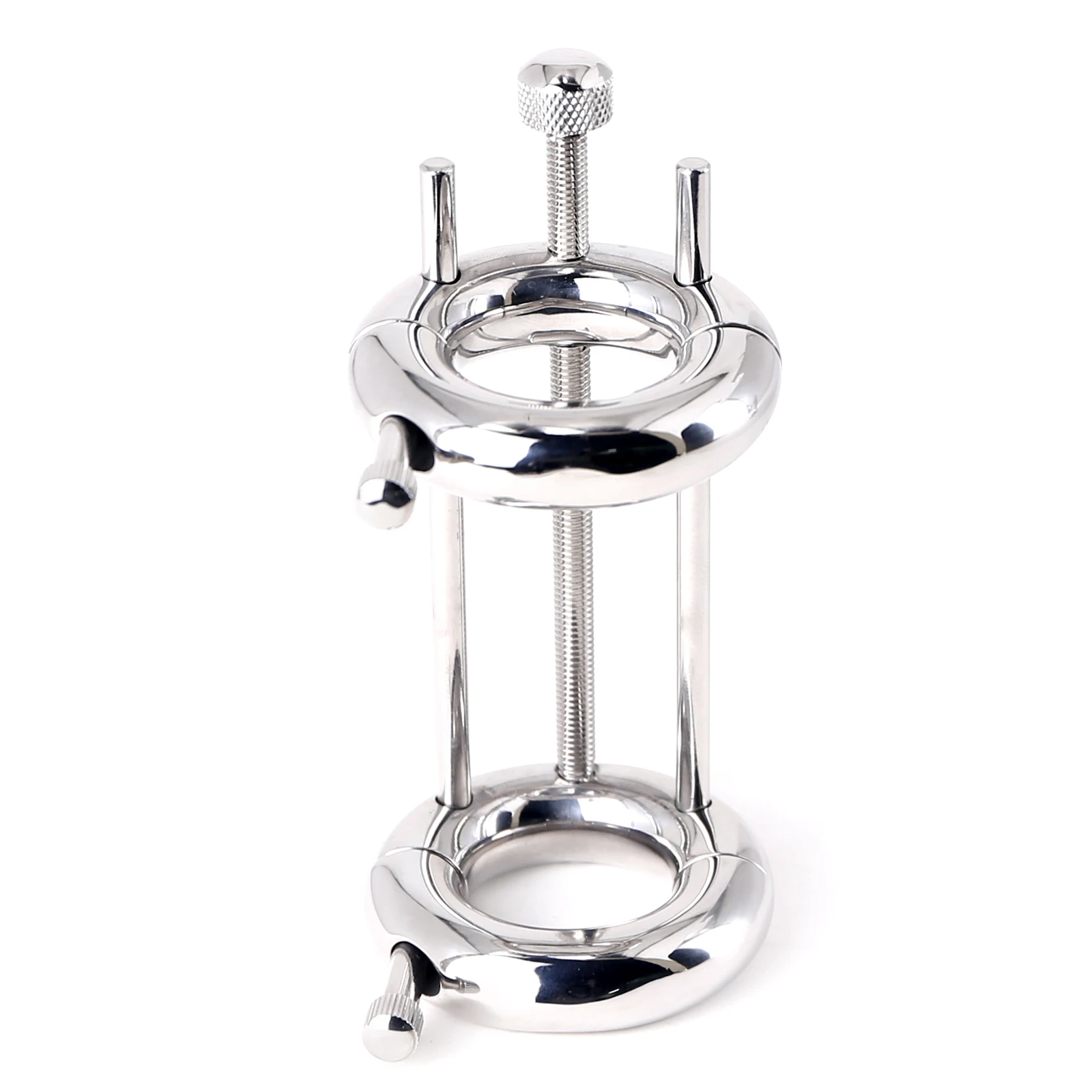 New Double Layer Balls Stretching Stainless Steel Adjustable Ball Stretcher Testicular Scrotum Restraint CBT Sex Toys For Men