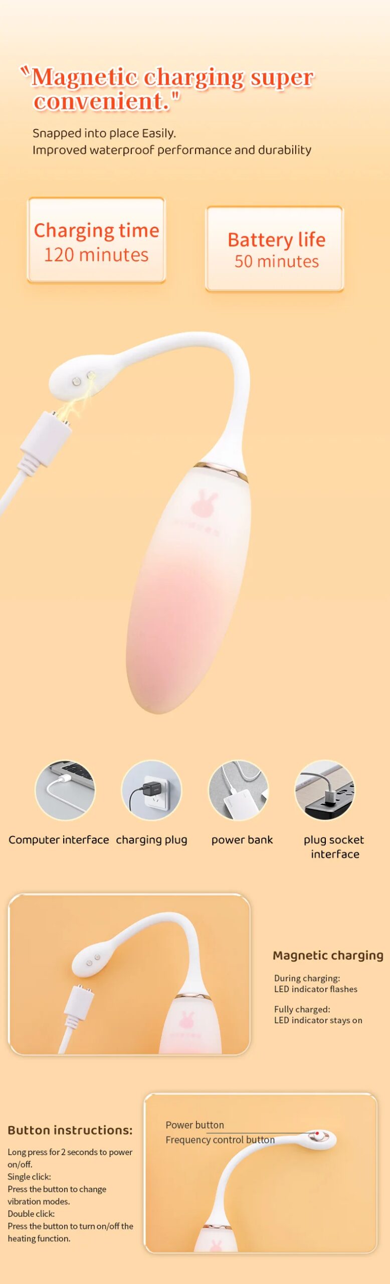 APP-Controlled Heating Vibrating Egg Vibrator – 9 Modes for Clitoral & Vaginal Stimulation, Wearable Design with Gradient Color