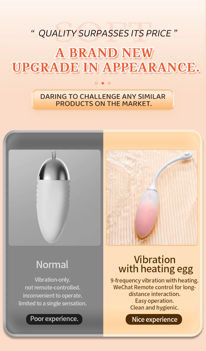 APP-Controlled Heating Vibrating Egg Vibrator – 9 Modes for Clitoral & Vaginal Stimulation, Wearable Design with Gradient Color