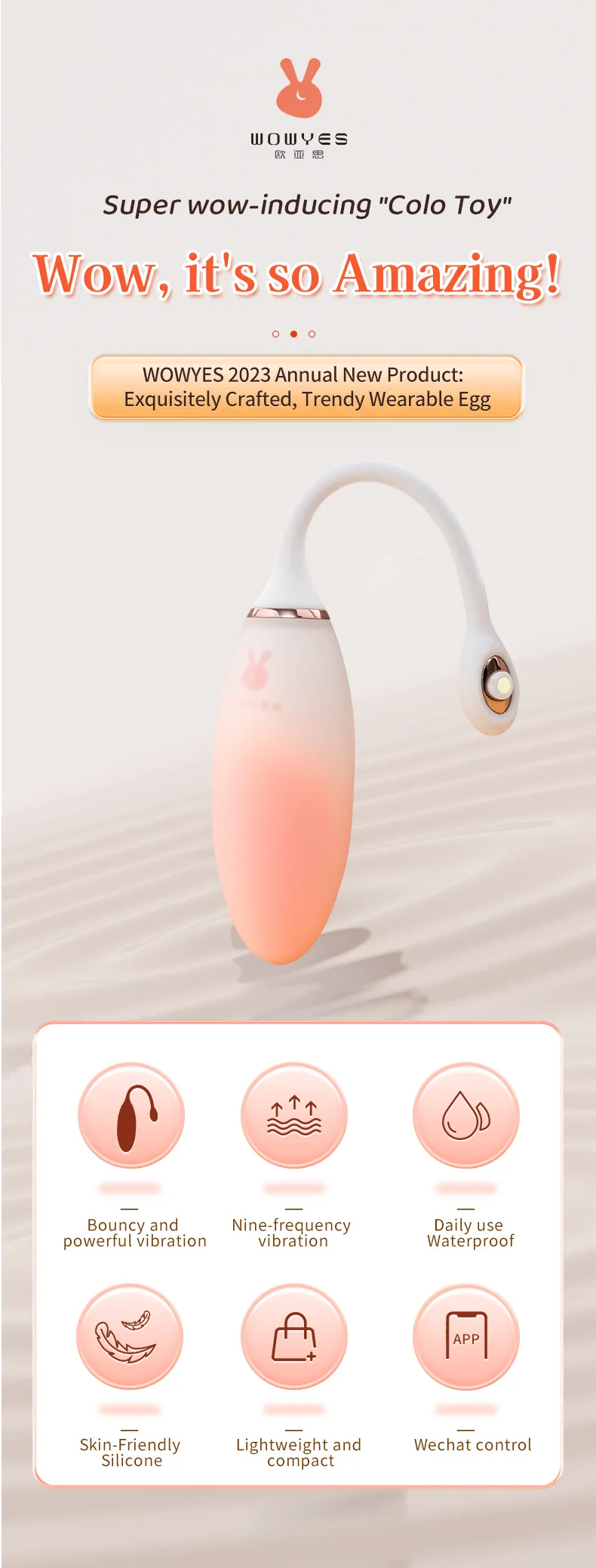 APP-Controlled Heating Vibrating Egg Vibrator – 9 Modes for Clitoral & Vaginal Stimulation, Wearable Design with Gradient Color