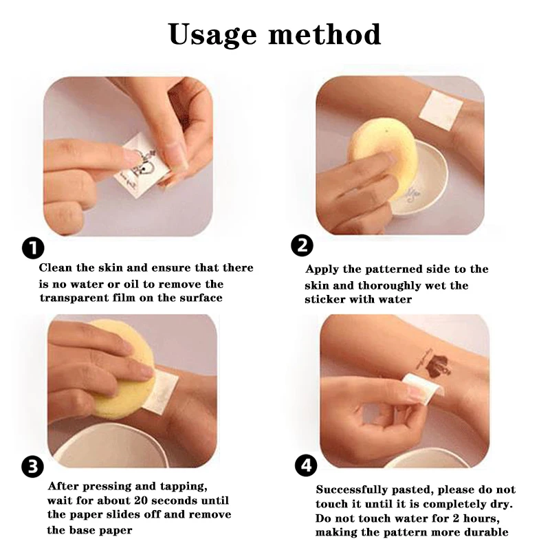 New Spades Q Tattoo Stickers Temporary Stickers Waterproof, Durable Black Solid Color Disposable Stickers Sexy Tattoo Stickers