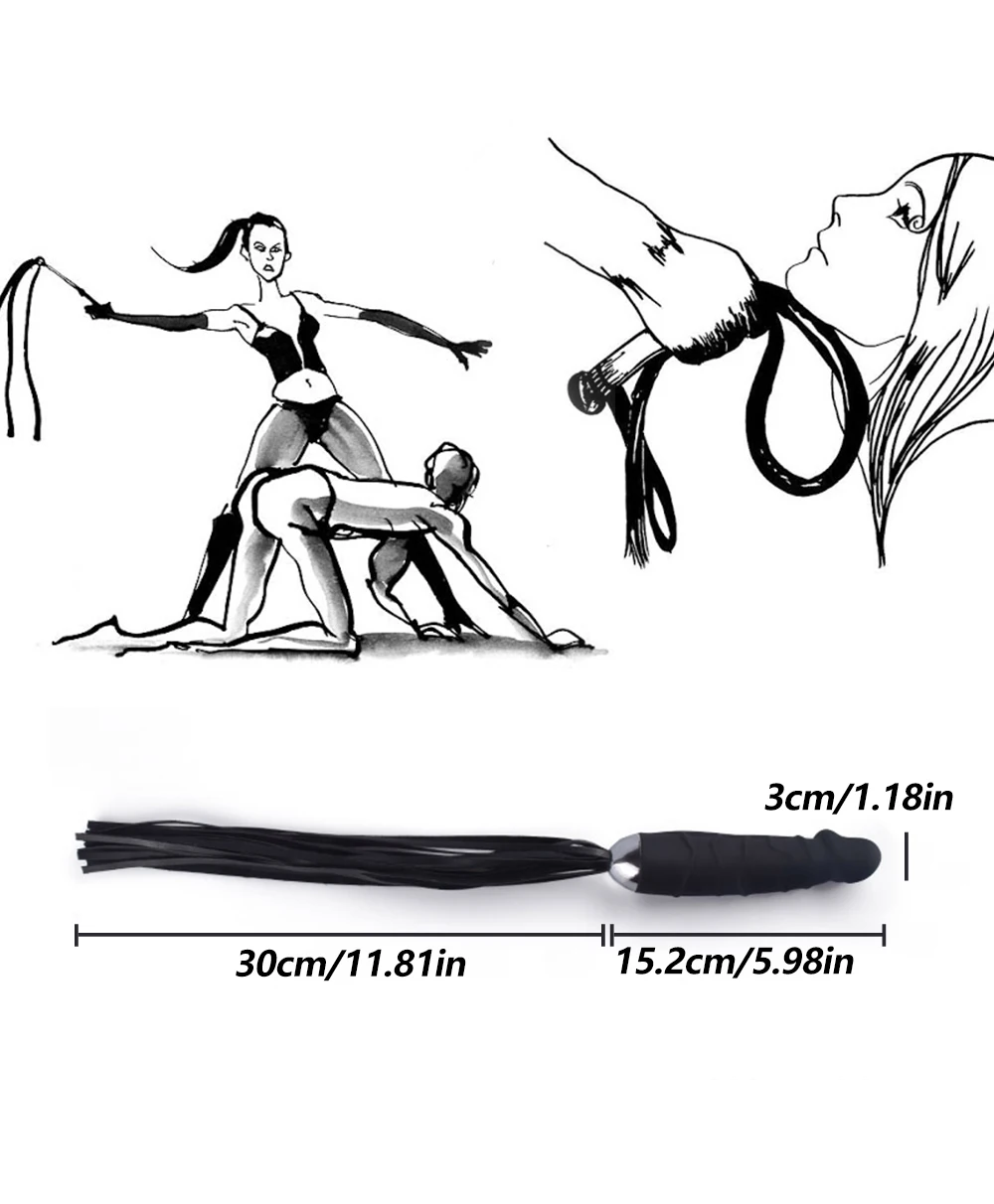 BDSM Whip Adult Game for Couple Realistic Dildo Vagina Massage Flogger Spanking Bondage Restraints Whips Sex Toy for Women