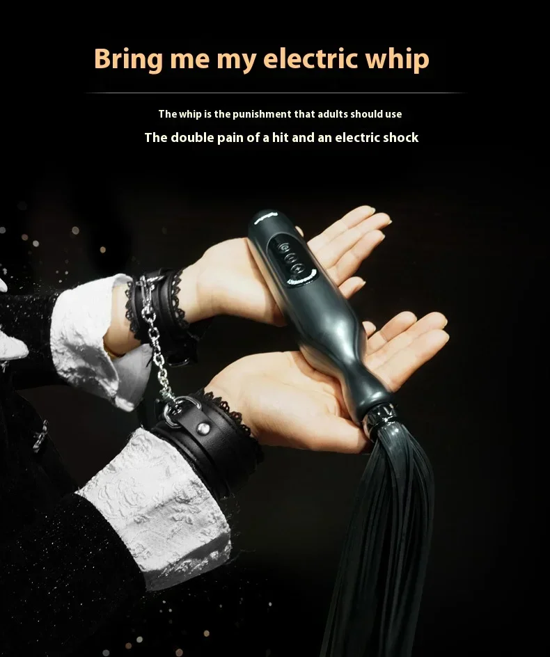 BDSM electric Shock Whip Sex Toys Women's Sm Conditioning Props Electric Shock Whip Sex Toys for Couples Adult Flirting Tools