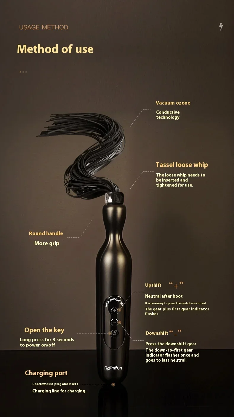 BDSM electric Shock Whip Sex Toys Women's Sm Conditioning Props Electric Shock Whip Sex Toys for Couples Adult Flirting Tools