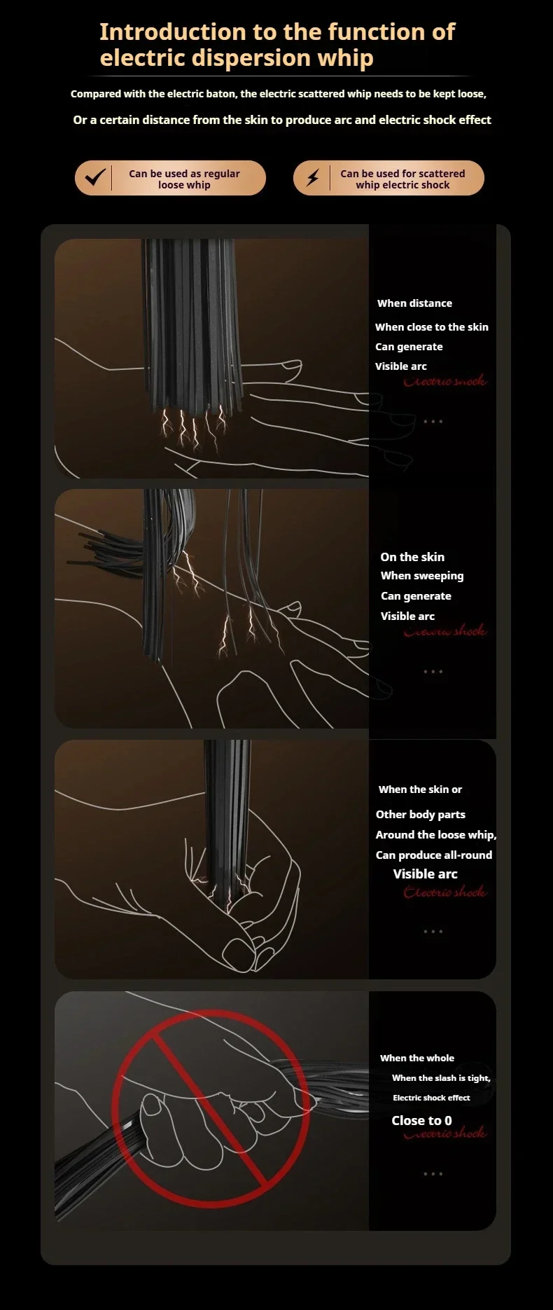 BDSM electric Shock Whip Sex Toys Women's Sm Conditioning Props Electric Shock Whip Sex Toys for Couples Adult Flirting Tools