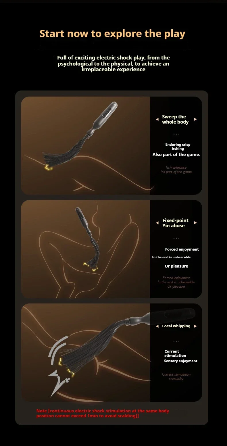 BDSM electric Shock Whip Sex Toys Women's Sm Conditioning Props Electric Shock Whip Sex Toys for Couples Adult Flirting Tools