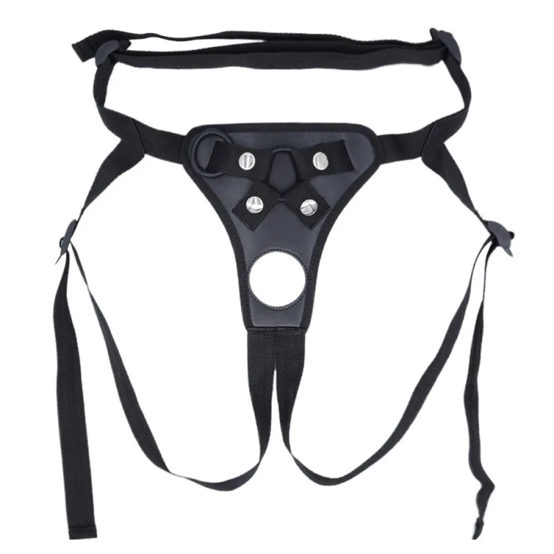 Arnês Couro Cinto Ajustável Strapon Dildo Leather Harness