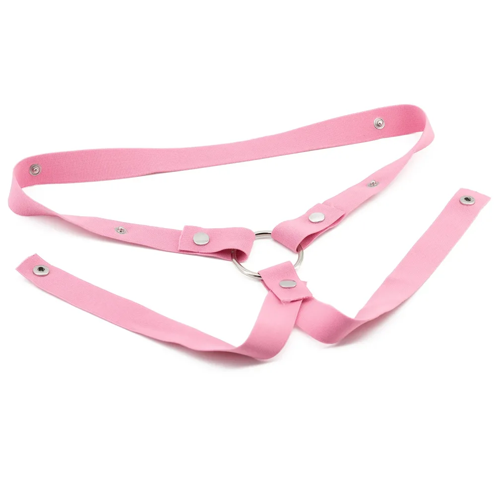 Cinto elástico rosa de 3 tiras para gaiola de castidade