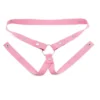 Cinto elástico auxiliar rosa para gaiola de castidade com argola
