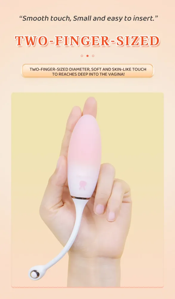 Ovo vibratório do tamanho de dois dedos na mão