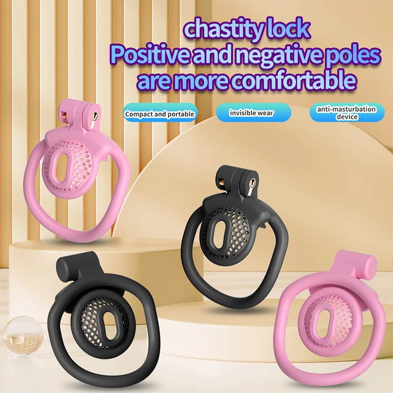Small Chastity Cage Extreme Invisible Cock Cage Cation Negative Lock Fidelity Cage Micro Chastity Bdsm Lockable Sex Toy 4rings