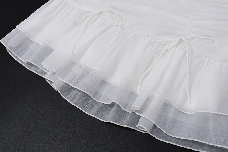 WhereMery Sexy Solid Women Skirt Perspective Pleated Mini Skirts Waist Casual Mini Dresses Street Nightclub Summer Short Dresses