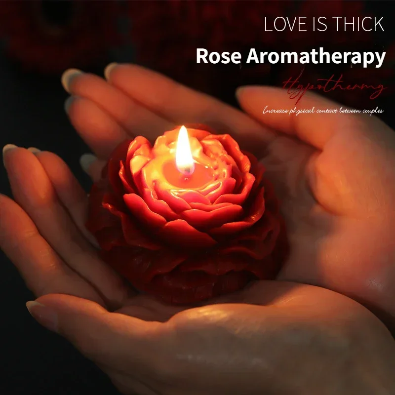 Low Temperature Candle Wax Peony Rose Heart Candle 42 Degrees To 48 Degrees