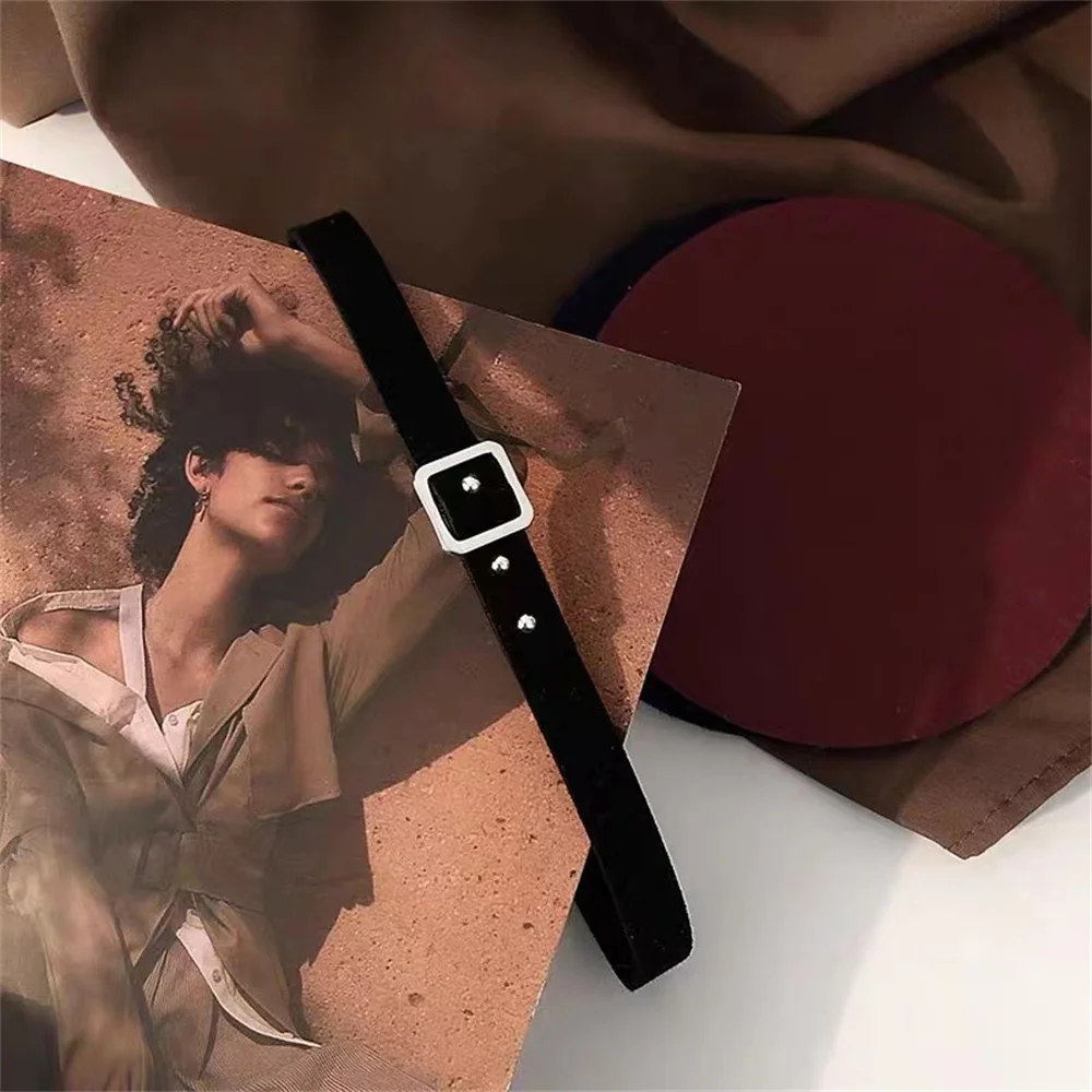 Black Leather Clavicle Chain Collar Vintage Thin PU Choker Necklace For Women New Goth Sensual Jewelry for Women Gift