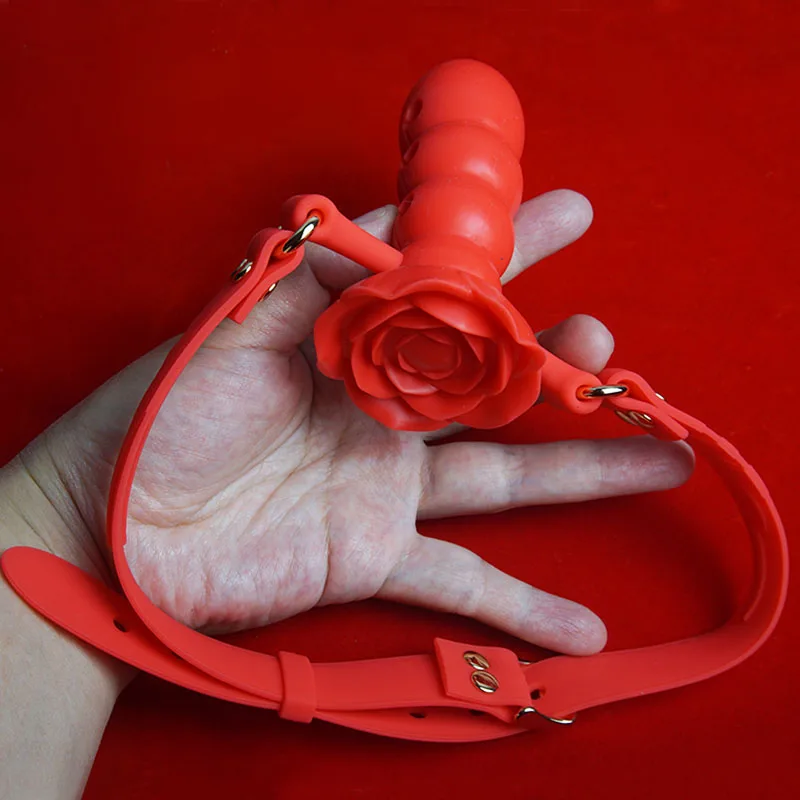 Silicone BDSM Penis Dildo Gag Deep Throat,Open Mouth Gagged Adjustable Depth,Bondage Restraints,Sex Toys for Couples,Role Play