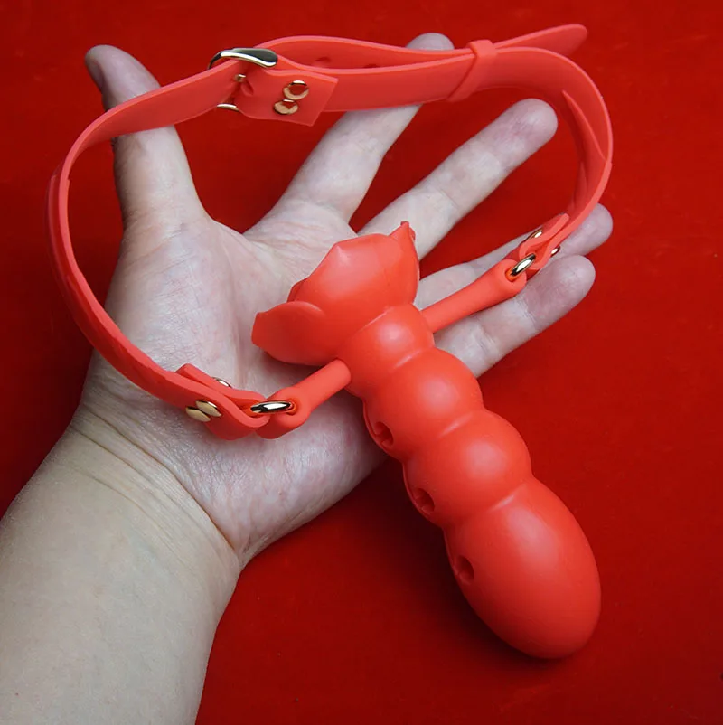 Silicone BDSM Penis Dildo Gag Deep Throat,Open Mouth Gagged Adjustable Depth,Bondage Restraints,Sex Toys for Couples,Role Play