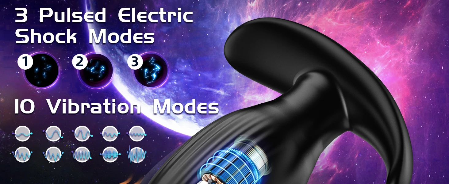 Electric Shock Anal Plug Vibrator Prostate Massager Wireless Buttplug 10 Vibrating & 3 Pulsed Modes Sex Toys for Couple Gay Wome