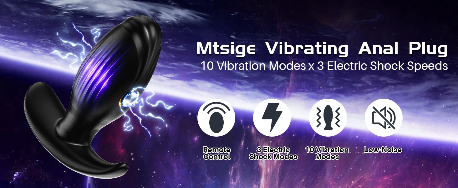 Electric Shock Anal Plug Vibrator Prostate Massager Wireless Buttplug 10 Vibrating & 3 Pulsed Modes Sex Toys for Couple Gay Wome