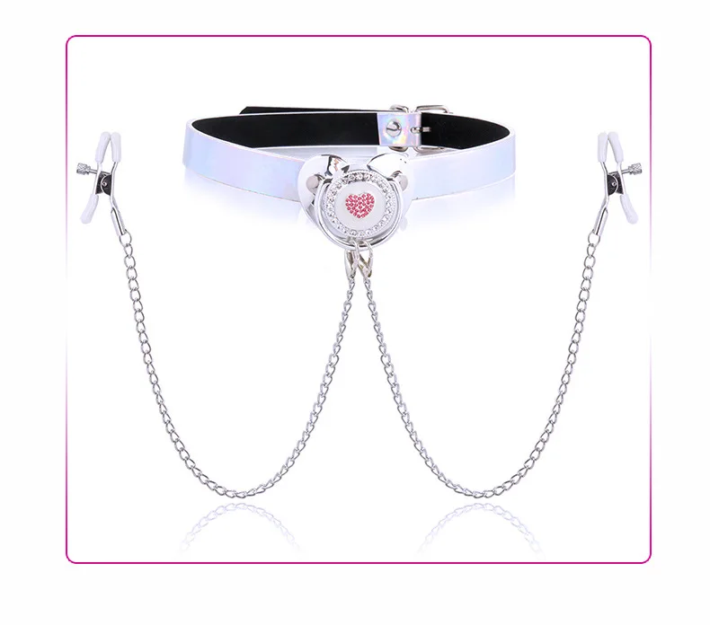 BDSM Pacifier Gag Sex Slave Open Mouth Bite Gags Stopper With Chain Nipples Clamp Fetish Erotic Sex Toys For Couples Adult Games