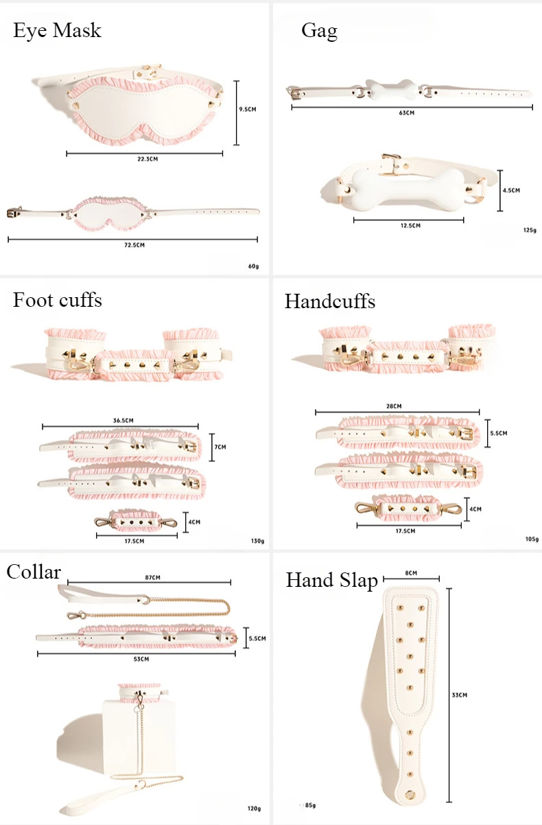 SM Fetish BDSM Bondage Erotic Toy Restraint Set Sex Toys For Women Handcuffs Collar Gag Eye Mask Hand Slap Couples Sex Tools