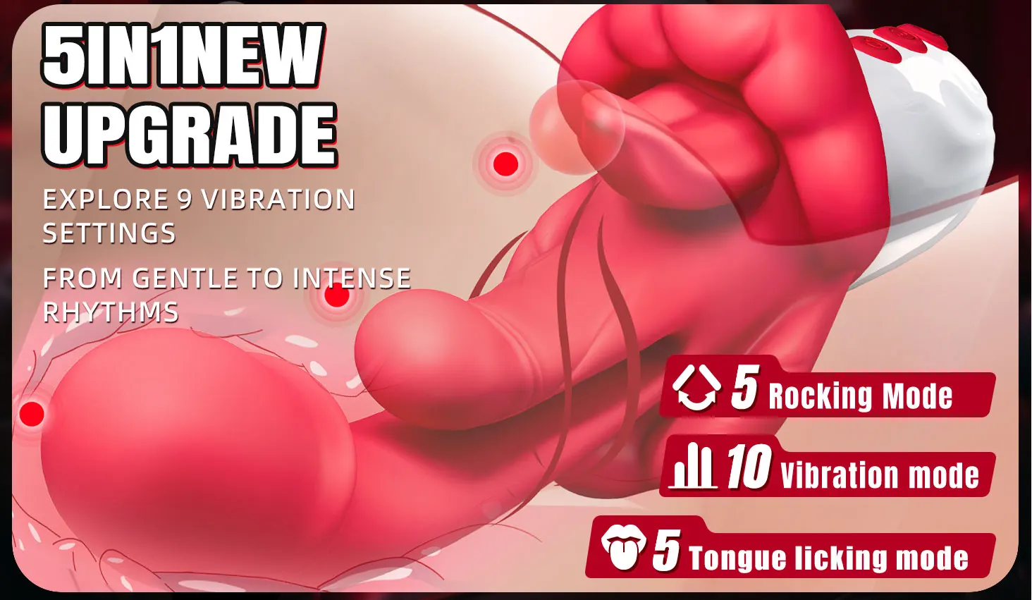 5 IN 1 Swings Tongue Dildo Vibrator for Women G Spot Stimulator for Clitoral Vaginal Anal Female Masturbator Adult Sex Toys 18 5 IN 1 Swings Tongue Dildo Vibrator for Women G Spot Stimulator for Clitoral Vaginal Anal Female Masturbator Adult Sex Toys 18