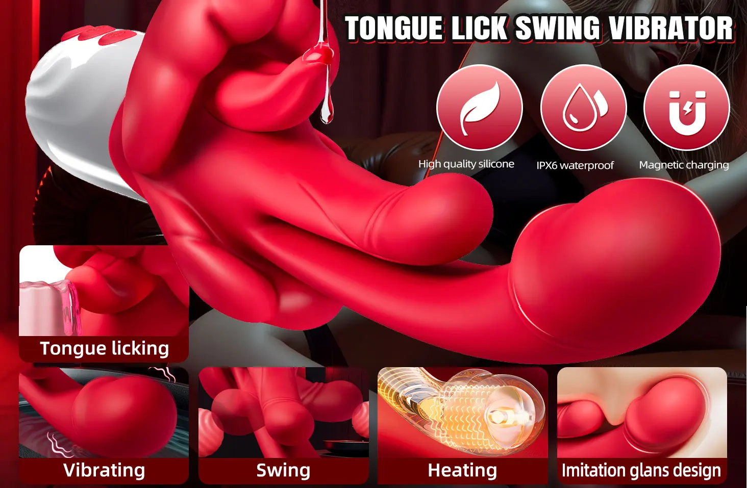 5 IN 1 Swings Tongue Dildo Vibrator for Women G Spot Stimulator for Clitoral Vaginal Anal Female Masturbator Adult Sex Toys 18 5 IN 1 Swings Tongue Dildo Vibrator for Women G Spot Stimulator for Clitoral Vaginal Anal Female Masturbator Adult Sex Toys 18
