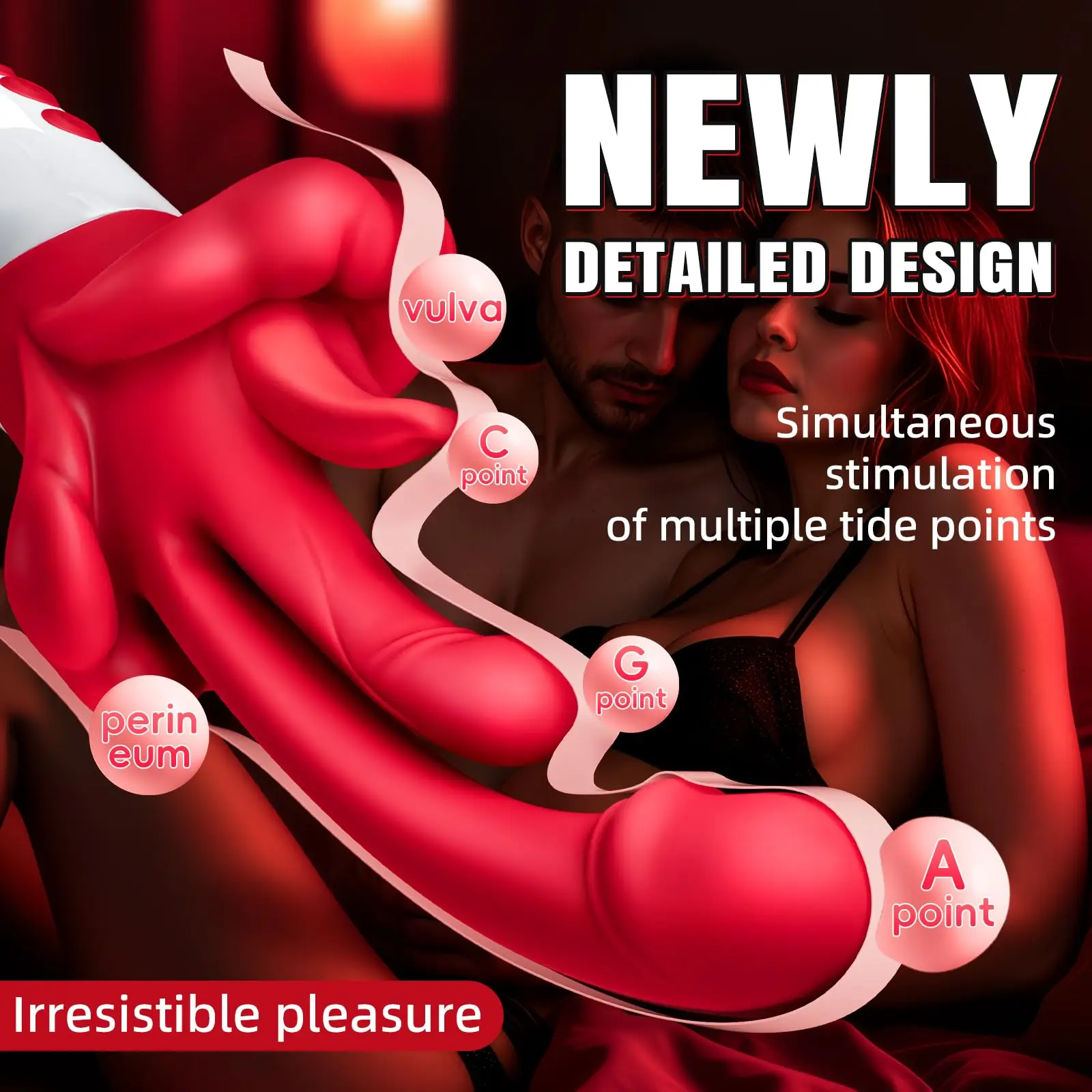 Vibrador 5 em 1 Inserção Ponto G Dildo Vibrator - Imagem 4