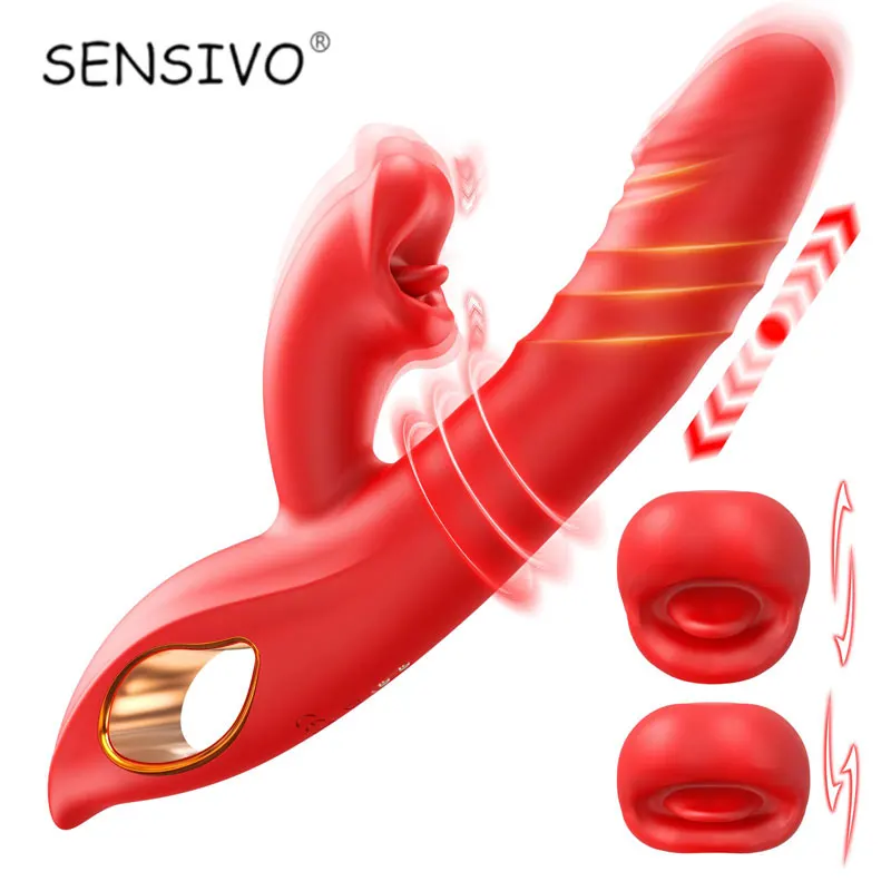 Vibrador 4 em 1 Inserção Ponto G Dildo Vibrator