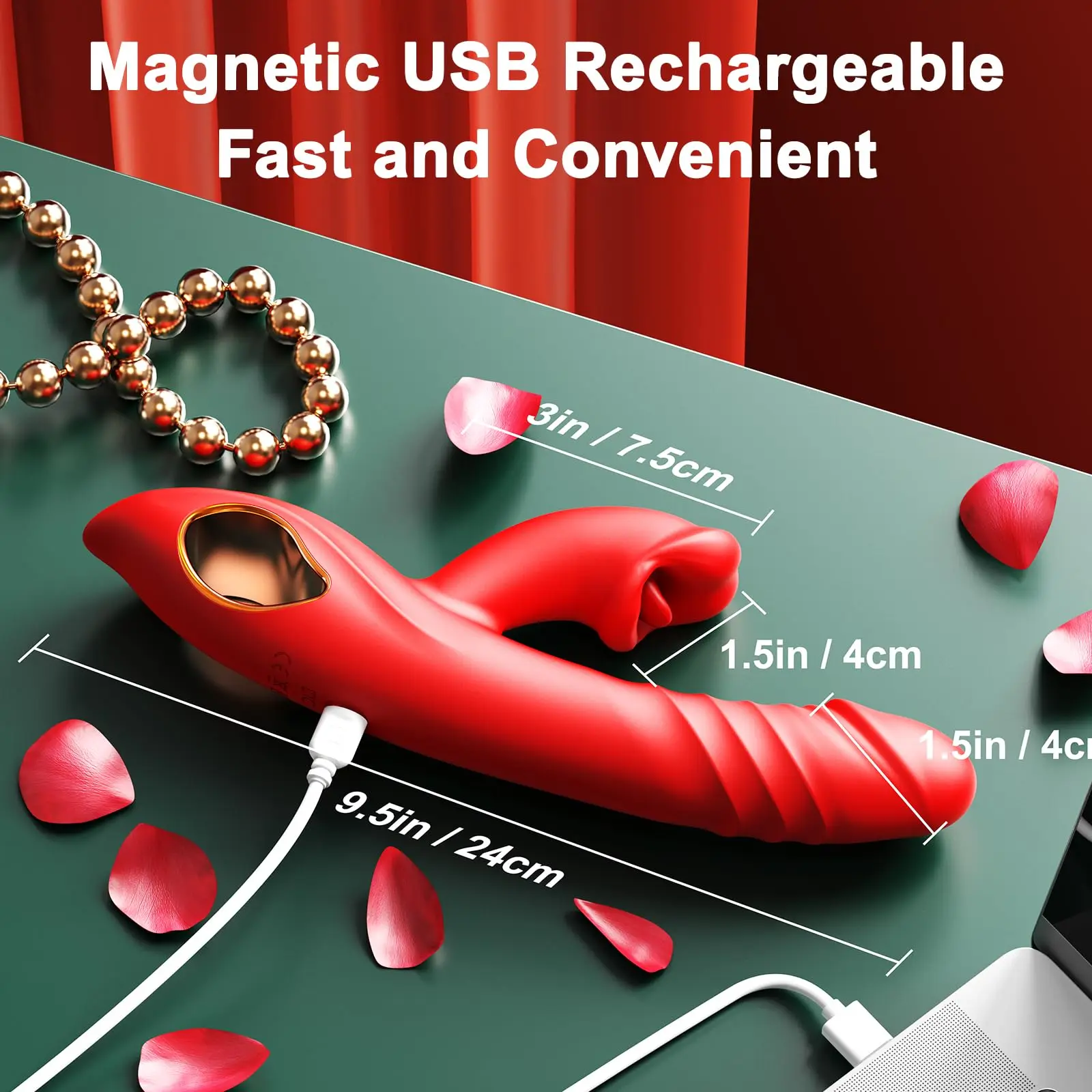 Vibrador 4 em 1 Inserção Ponto G Dildo Vibrator - Imagem 6