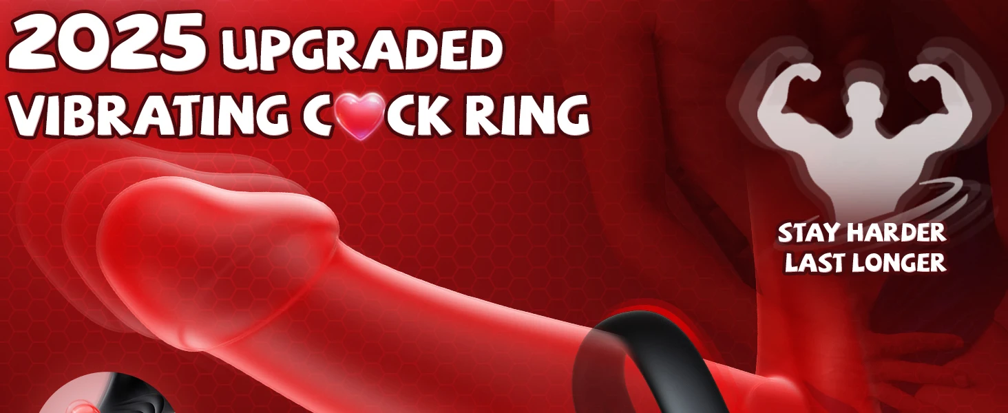 HESEKS Male Vibrating Cock Ring Testicle Stimulator Erection Penis Ring Vibrator with 10 Vibrations Adult Sex Toys for Couple 18