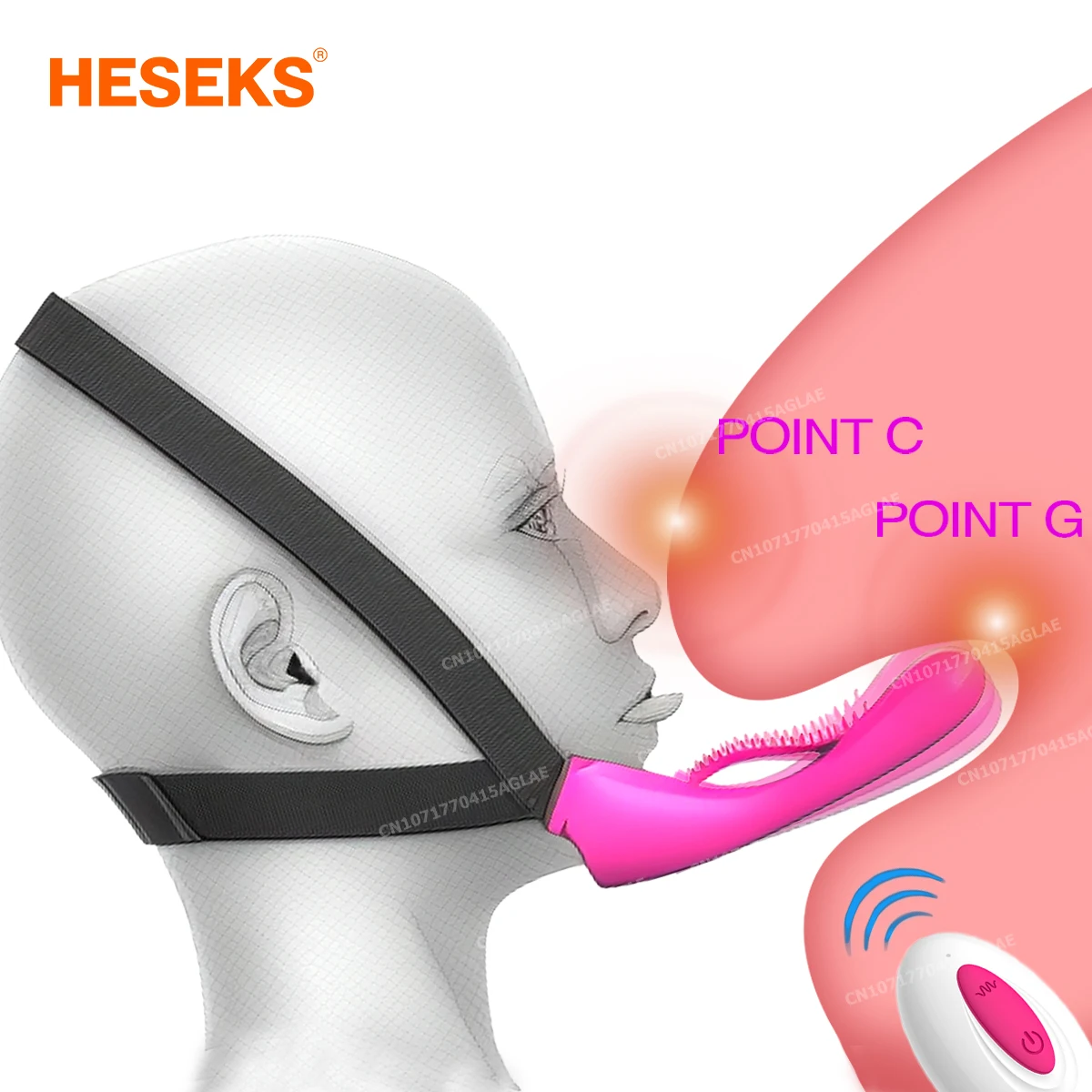Vibrador G-Ponto Heseks com Arnês de Queixo