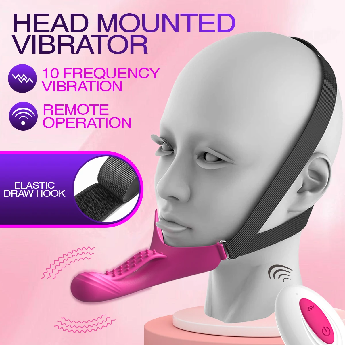 HESEKS Vibrator G-Spot Anal Stimulation Dildo Strap-On Face Chin Harness Head-Mounted Dildo Oral Solo Play Sex Toys for Couple HESEKS Vibrator G-Spot Anal Stimulation Dildo Strap-On Face Chin Harness Head-Mounted Dildo Oral Solo Play Sex Toys for Couple