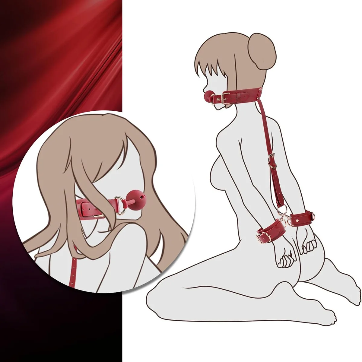 BDSM Handcuffs Ankle Adjustable Bondage Porn Kit Harness Bar Handcuffs Fetish Restraint Set Sex Toys for Adult Couples Games