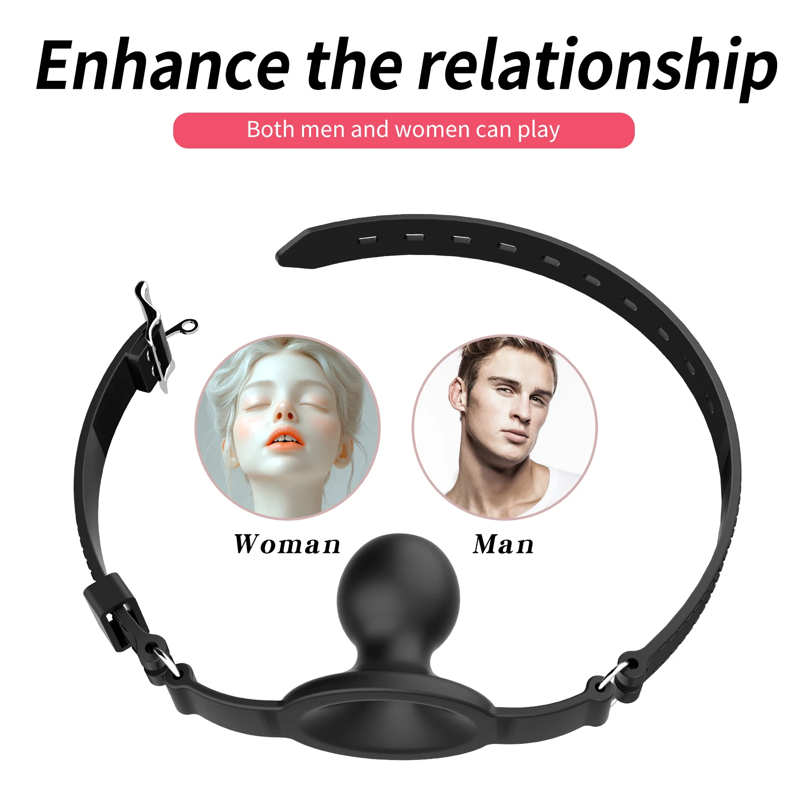 SM Mouth Ball Fixed Tongue Breathable Ball Gag Adjustable Belt Mouth Adult Games Erotic Product Sex Toys for Couples Role Play