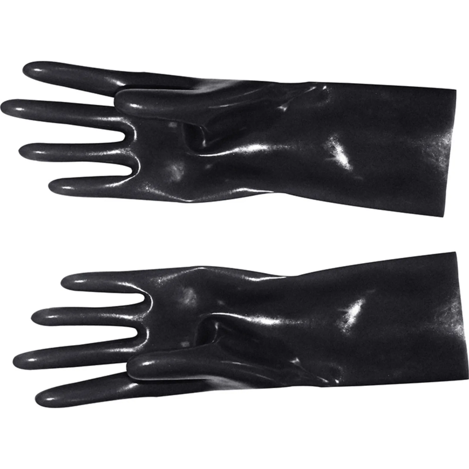 Luvas Curtas de Látex Brilhante Sexy Black Short Latex Gloves - Imagem 6