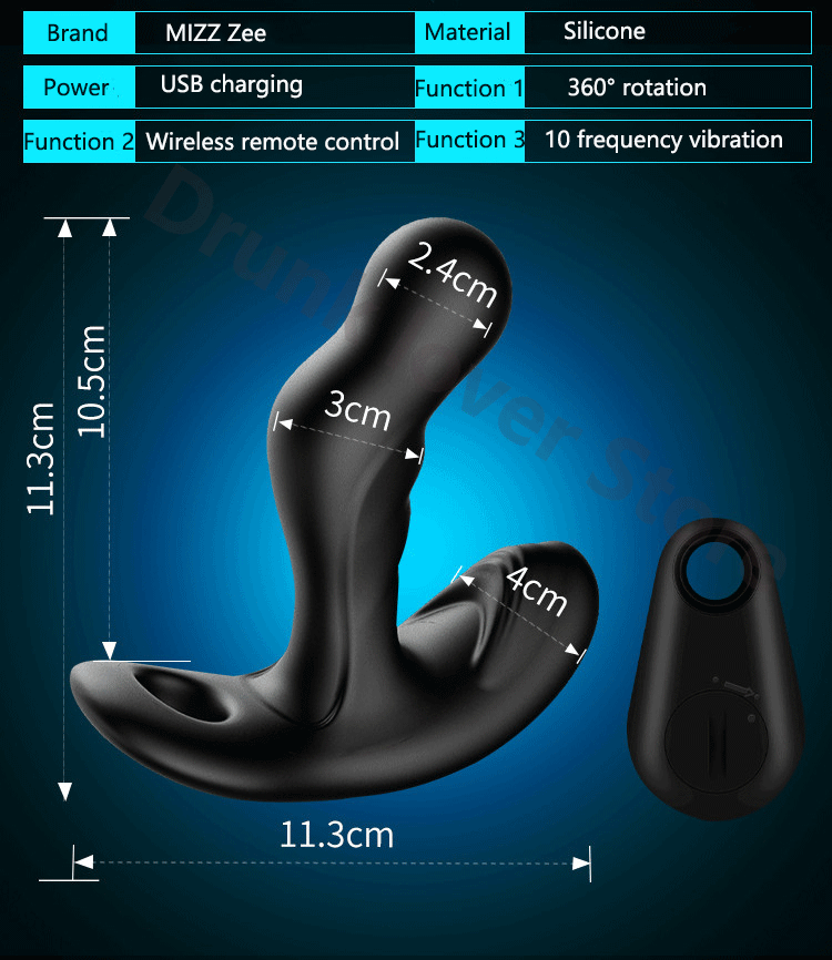 Vibrador Massageador Masculino Anal com Rotação G Spot Próstata