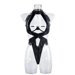 Bodysuit bandagem preto no manequim transparente