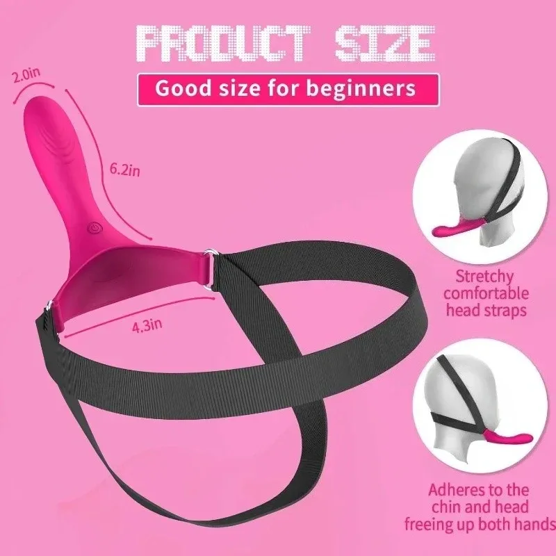 Medidas do vibrador com arnês de queixo: haste de cerca de 16 cm e base de 11 cm