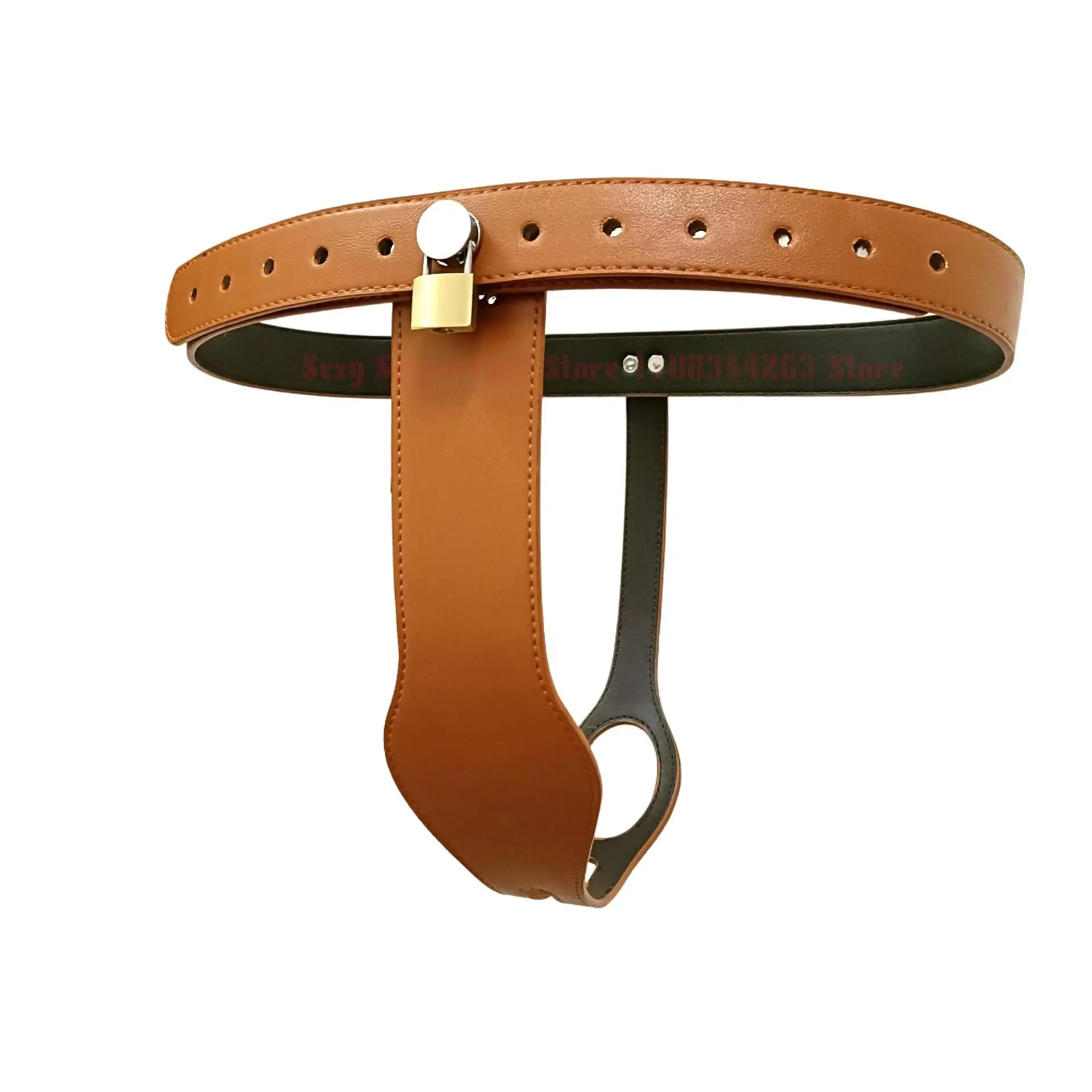 Leather T-Shaped Female Chastity Belt Bdsm Strap On Pants Sex Lock Toys Masturbator Fetish Device Chastity Underwear Adjustable